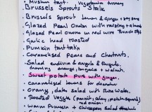 Thanksgiving Menu on the Wall